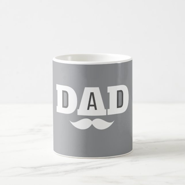 Café Caneca Bigode de Papai Cinza e Branco (Centro)