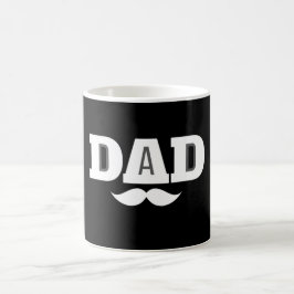 Café Caneca Bigode de Papai Preto e Branco