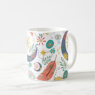 Café Caneca Boho Celestial com Bolsinho de Brilhos