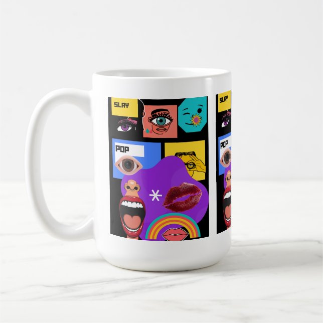 Café Caneca Bold Pop Art | Estilo de quadrinhos retrô (Esquerda)