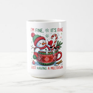 Café Caneca - Boneco de Neve Engraçado Caneca de Natal