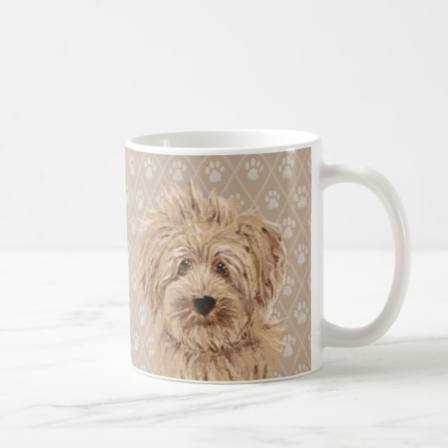 Café Caneca bonita das pinturas do cão de Labradoodle (Direita)