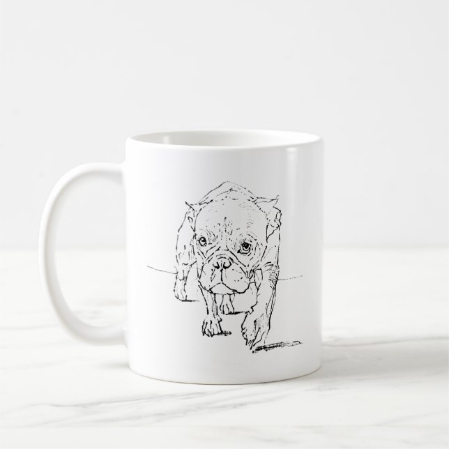 Café Caneca Bonito Bulldog Francês, Ilustração de Cacho (Esquerda)