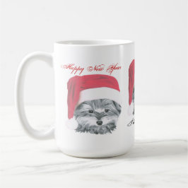 Café Caneca bonito do cão de Yorkie do Natal