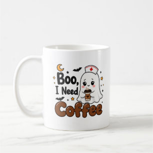 Café Caneca Boo Preciso de Café, Presente de Halloween 