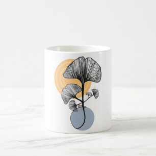 Café Caneca Botânica de Folha de Ginkgo Moderna