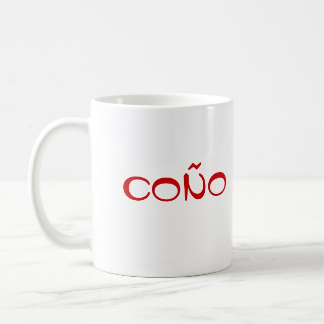 Café Caneca branca clássica de España Coño (Esquerda)