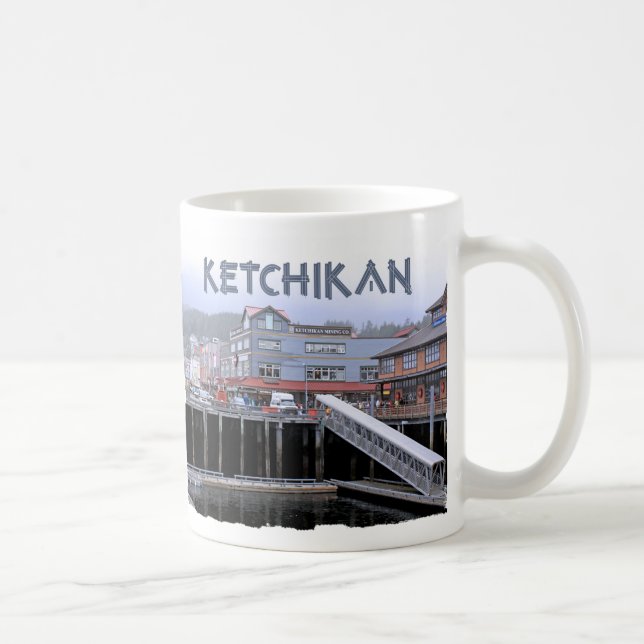 Café Caneca branca clássica de Ketchikan 3 (Direita)
