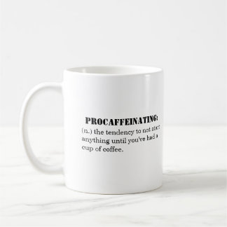 Café Caneca branca clássica de "Procaffeinating" -
