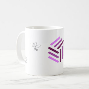 Café Caneca branca de apicultor com logotipo roxo