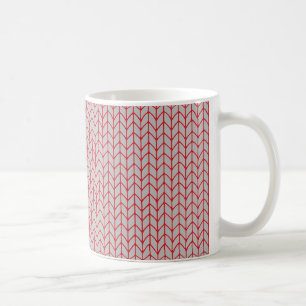 CAFÉ CANECA BRANCA DE MALHA CINZA VERMELHA