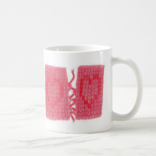 Café Caneca branca de MALHA DE DOIS CORAÇÕES