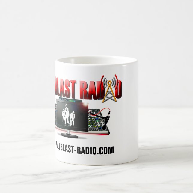 Café Caneca branca de rádio de Fullblast (Centro)