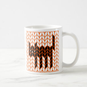 Café Caneca Branca de Tricô GATO PRETO