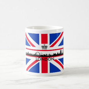 Café Caneca britânica da skyline do olho de Londres da
