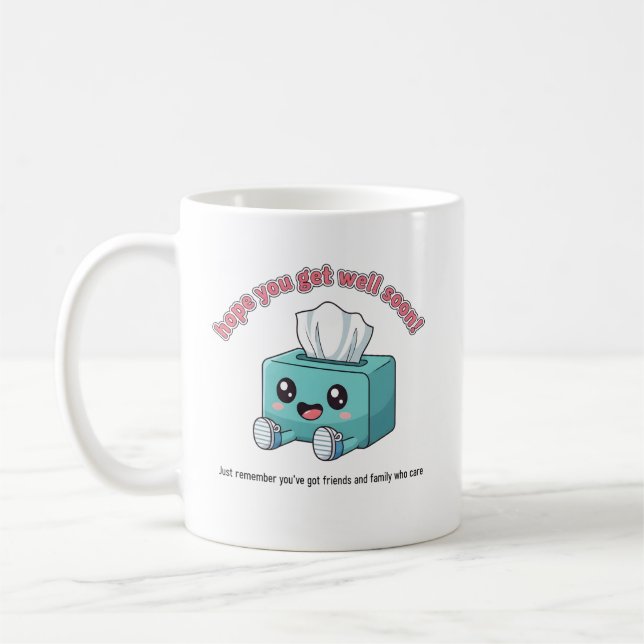Café Caneca Caixa de Lenços Fofa Espero que Você Fique  (Esquerda)