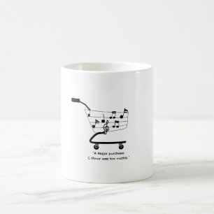 Café Caneca carrinho de compras com notas musicais, eng