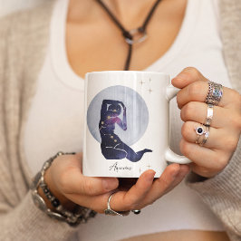 Café Caneca Celestial de Aquário | Caneca Zodiacal Roxa