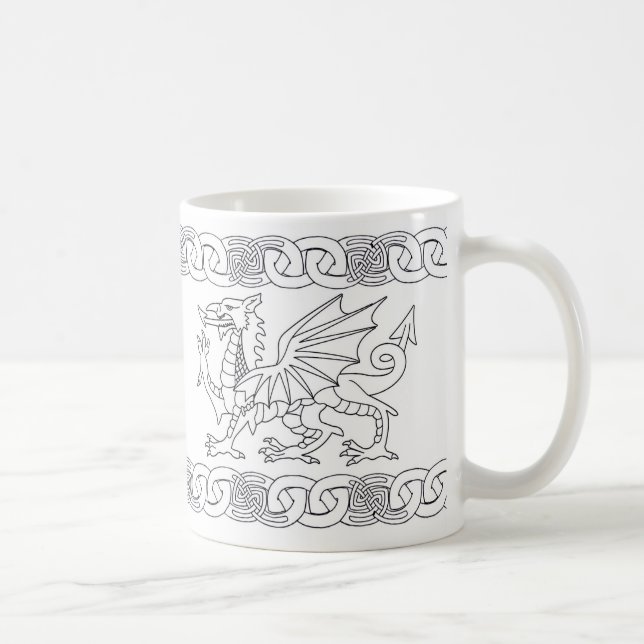 Café Caneca celta de Galês connosco do dragão e do (Direita)
