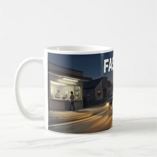 Café Caneca Cena de Fuga na Estrada ao Crepúsculo com C