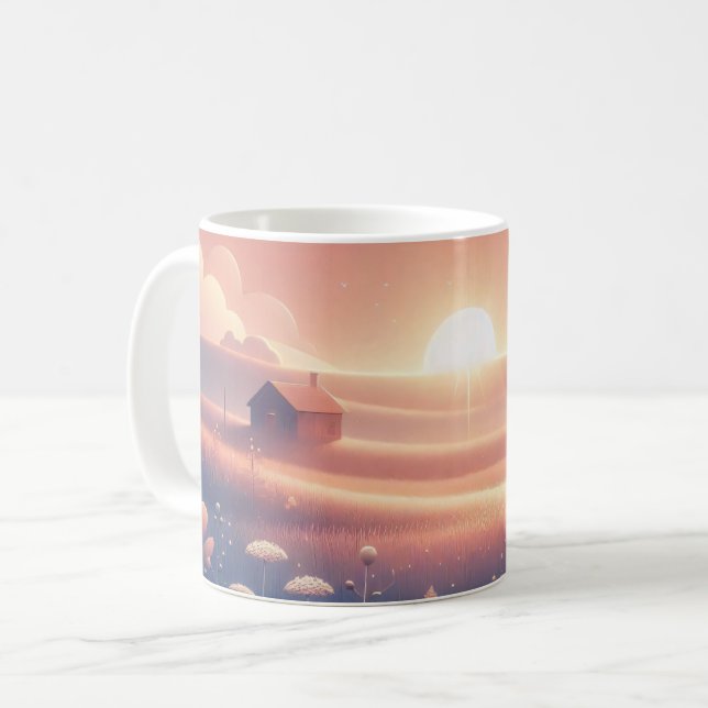 Café Caneca Cena de Pôr do Sol Sonhador (Frente Esquerda)