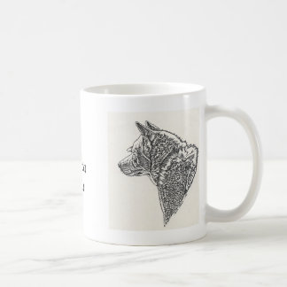 Café Caneca cerâmica do esboço branco de Akita Inu