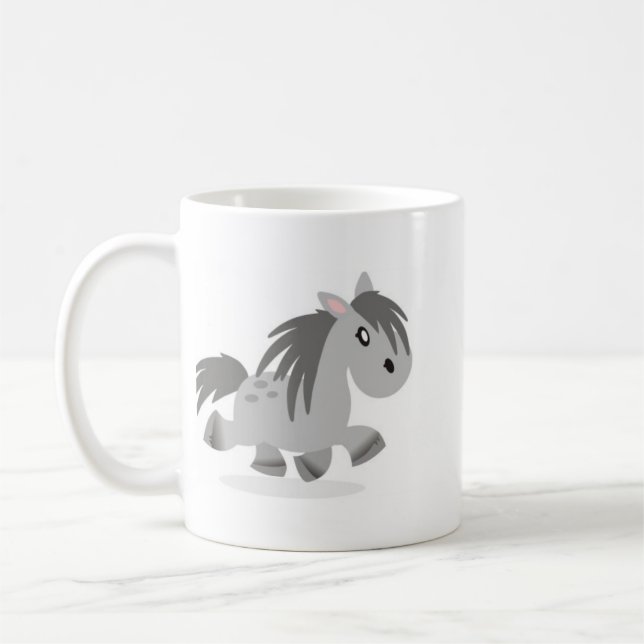 Café Caneca cinzenta dos desenhos animados do pônei de (Esquerda)