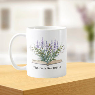 Café Caneca Citação de Leitura de Livro Flor de Lavanda