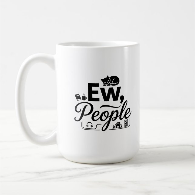 Café Caneca Clássica 15 oz Manhãs de Introvertido (Esquerda)