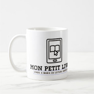Café Caneca Clássica Branca de Louça Mon Petit Livre