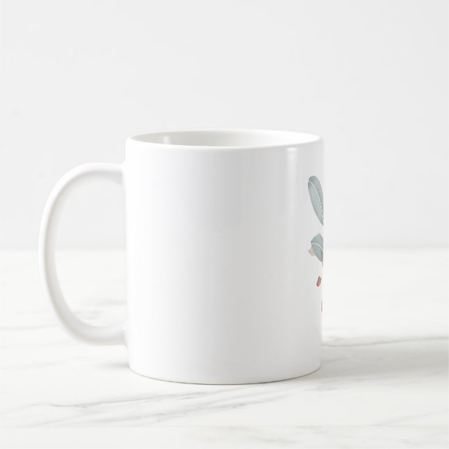 Café Caneca Clássica com Acento de Aquarela em Azul Emp (Esquerda)