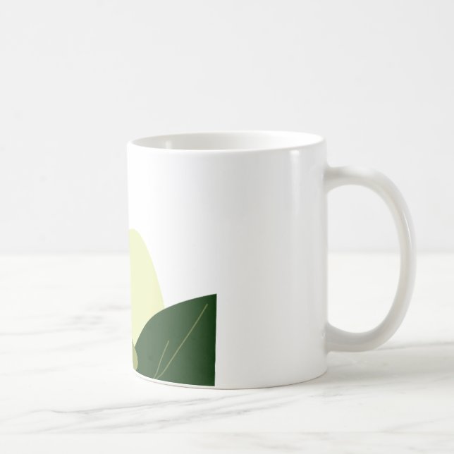 Café Caneca Clássica com Design Minimalista de Folhas B (Direita)