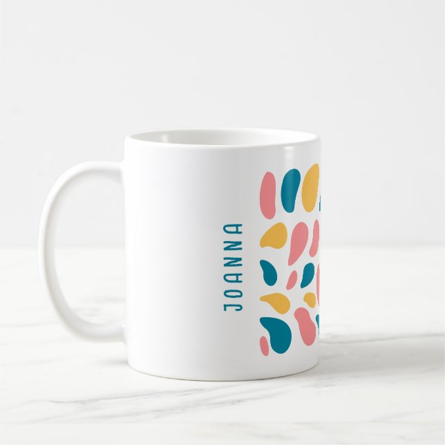 Café Caneca Clássica com Formas de Ornamentos Abstratos (Esquerda)