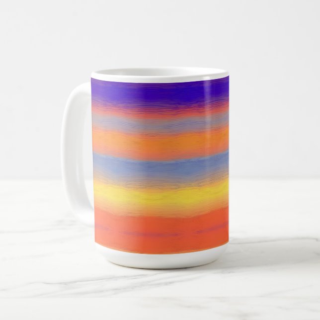 Café Caneca Clássica com Gradiente de Pinceladas de Arc (Frente Esquerda)