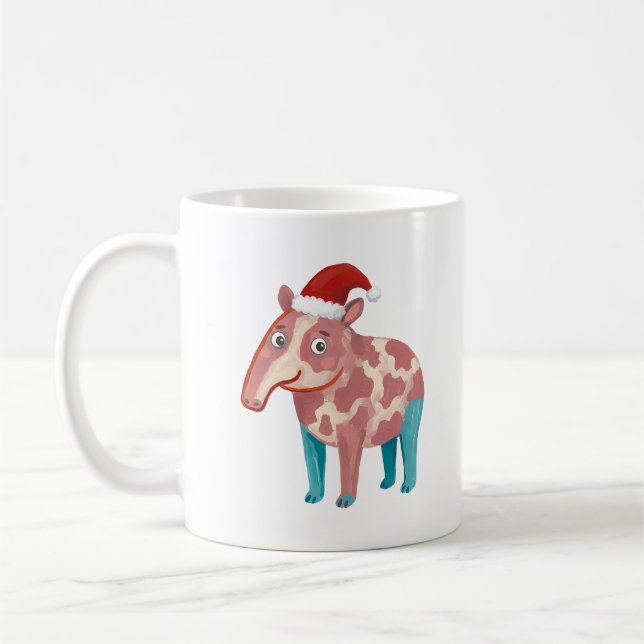 Café Caneca Clássica com Tapir Fofo de Chapéu de Papai  (Esquerda)