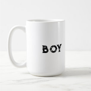 Café Caneca Clássica com Texto de Menino e Cor de Texto