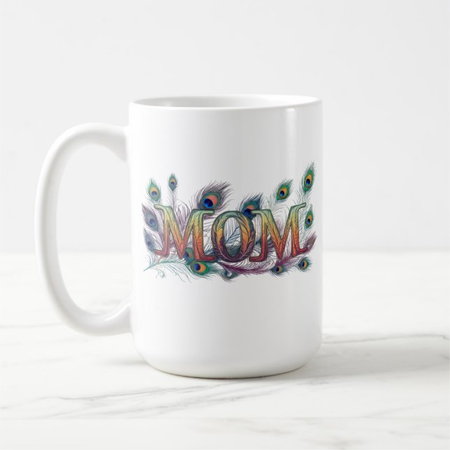 Café Caneca Clássica de 15 oz: Design 'Mãe' Aconchegant (Esquerda)