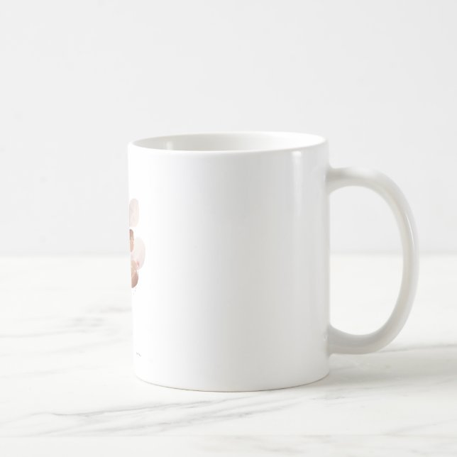 Café Caneca Clássica de Aquarela de Folha Bege Minimali (Direita)