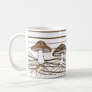 Café Caneca Clássica de Arte de Tricô Raízes de Cogumel