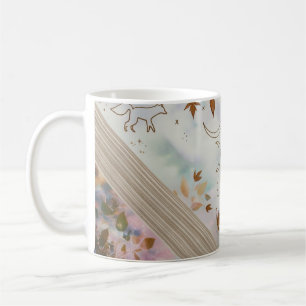 Café Caneca Clássica de Arte Têxtil Nórdica Raposa Lua 