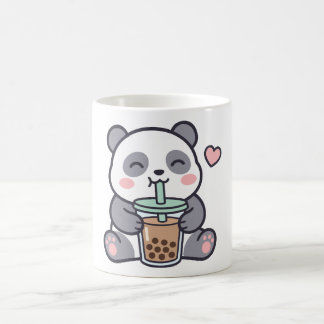 Café Caneca Clássica de Chá de Bolhas de Panda Fofo