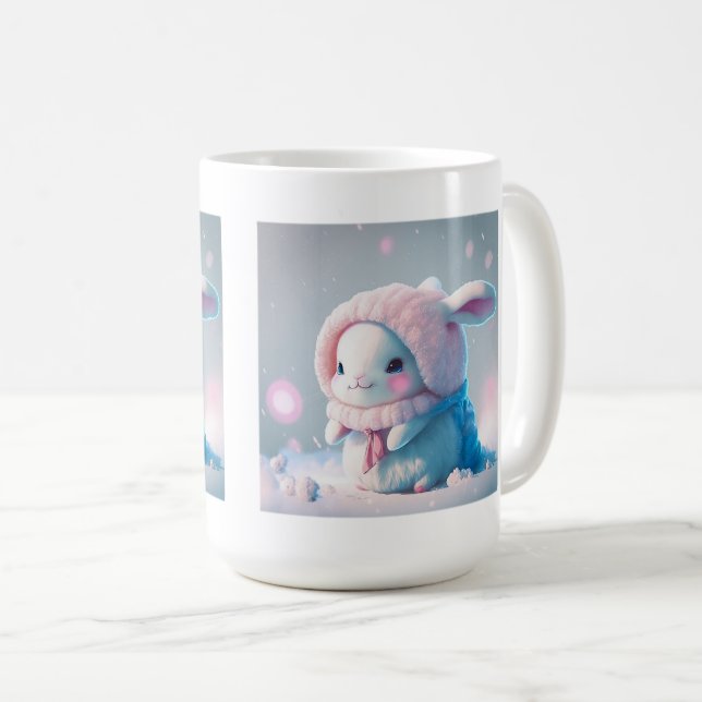 Café Caneca Clássica de Coelhinho de inverno, 15 oz (Frente Esquerda)