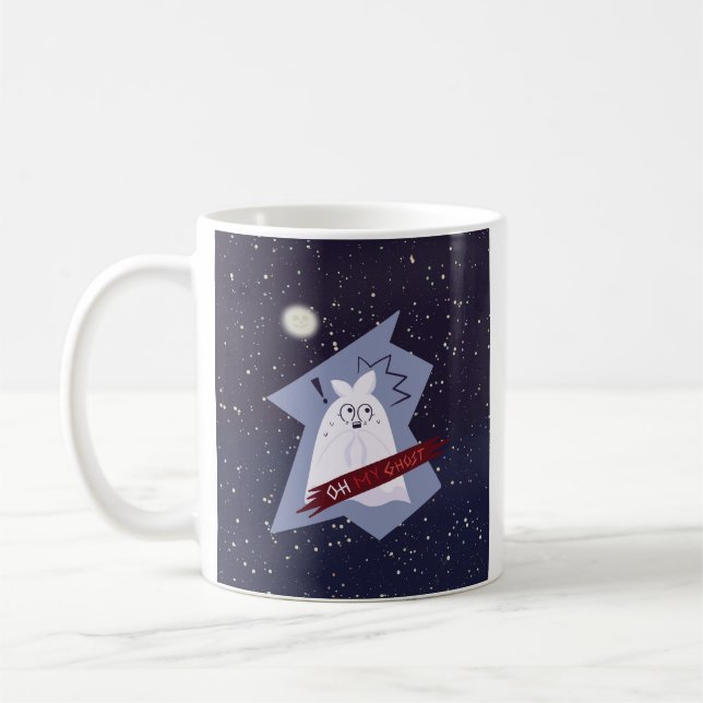 Café Caneca Clássica de Desenho Animado de Fantasma Eng (Esquerda)