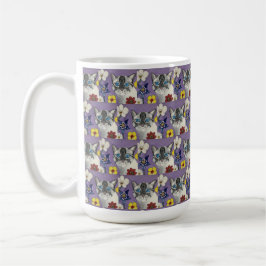 Café Caneca Clássica de Gato e Flores, 444 ml