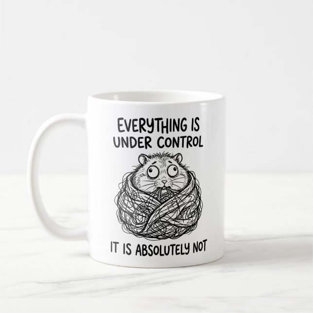 Café Caneca Clássica de Hamster Feral Divertida (Esquerda)