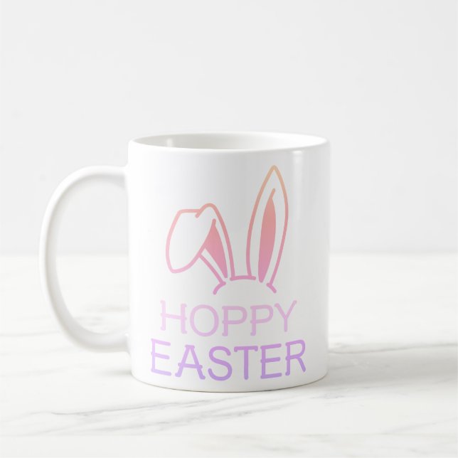 Café Caneca Clássica de Páscoa Pastel Lebre Saltitante (Esquerda)