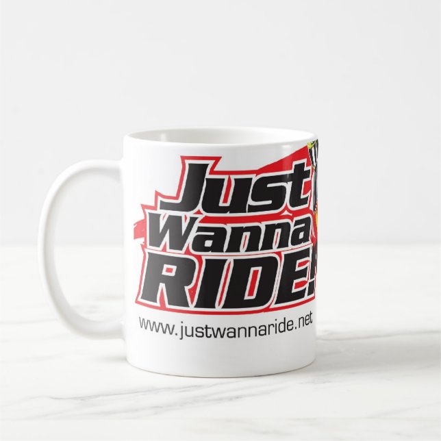 Café Caneca clássica do logotipo de JustWannaRide (Esquerda)