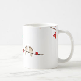 Café Caneca Clássica Flor de Ameixa Elegante & Pássaros