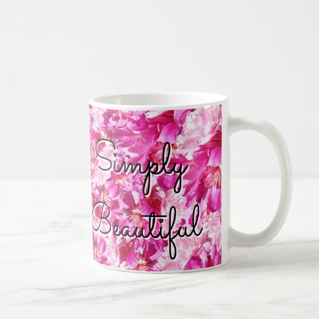 Café Caneca Clássica Flor de Peônia Rosa Vibrante (Direita)