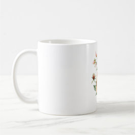 Café Caneca Clássica Flor de Rosa em Tons de Bege em Aq